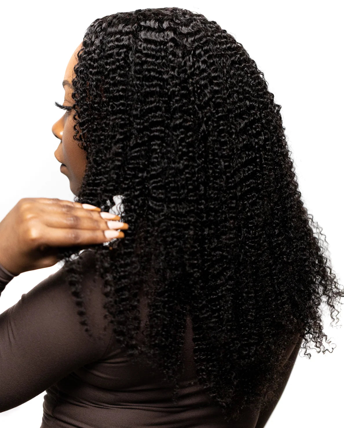Kinky Curly U-part wig side view