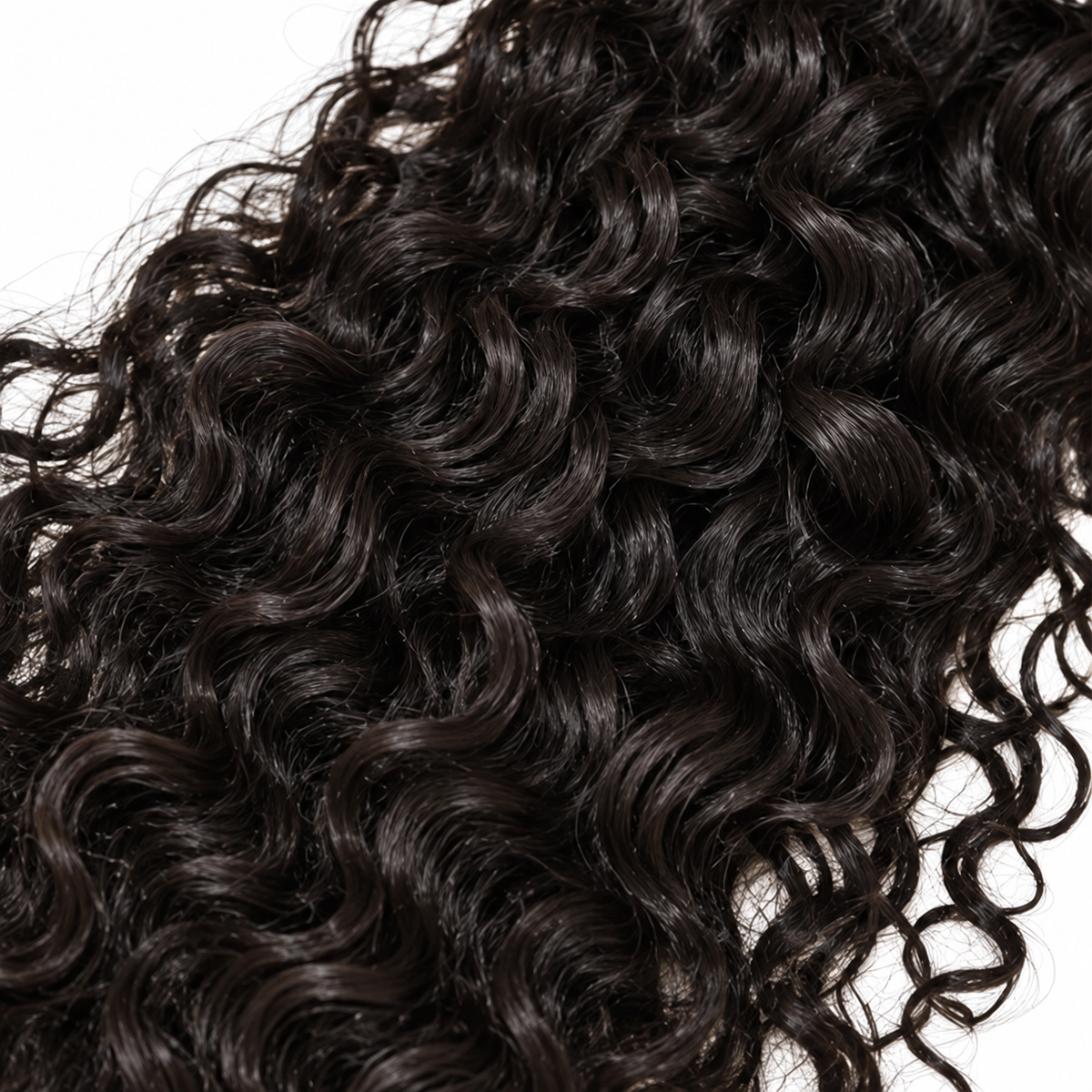 Close-up of black Water Wave hair texture