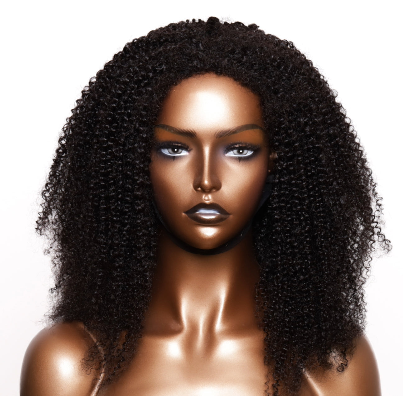 Afro Kinky Coily Half Wig with 4C Edges