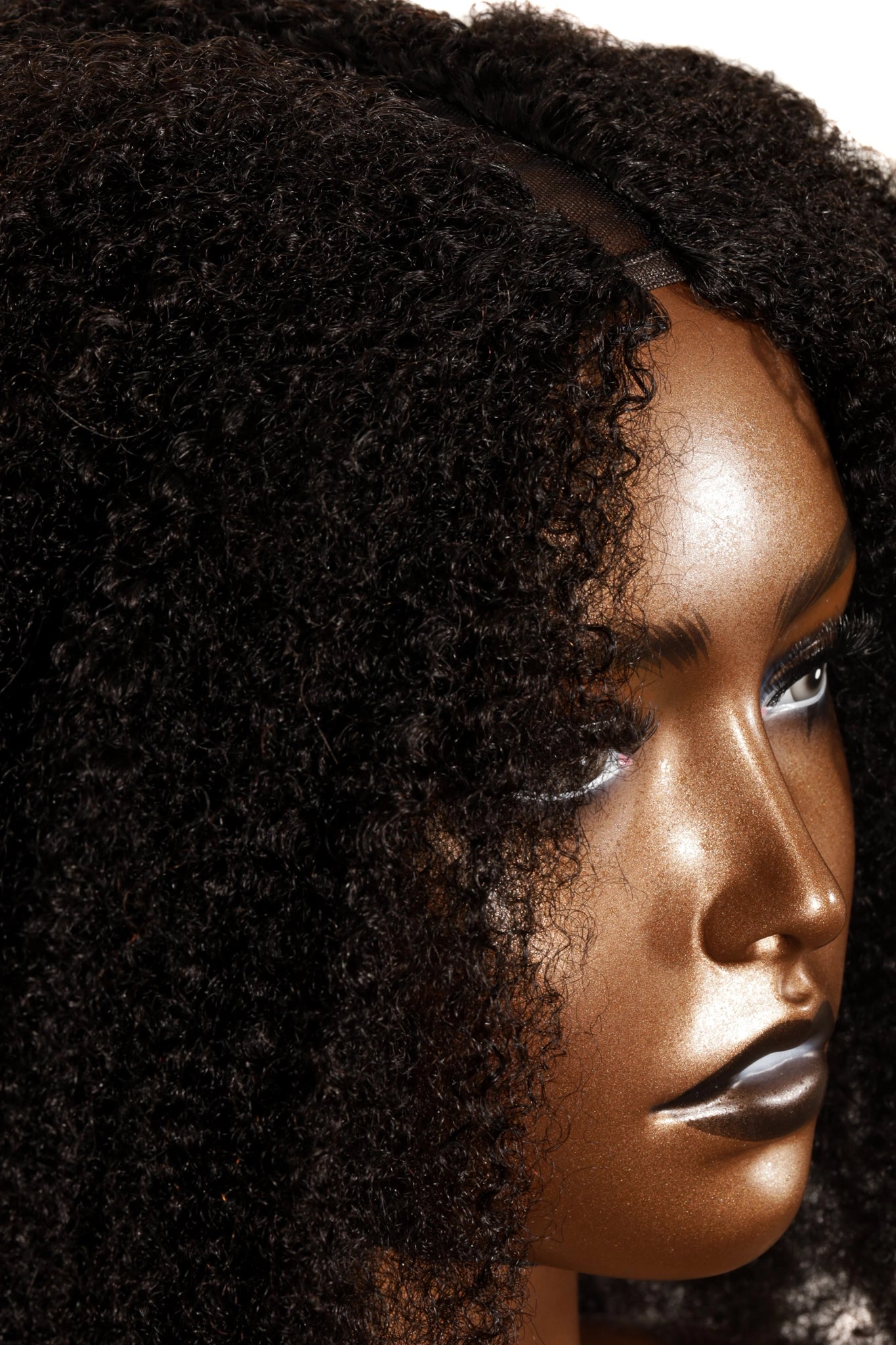 Afro U-part wig close view