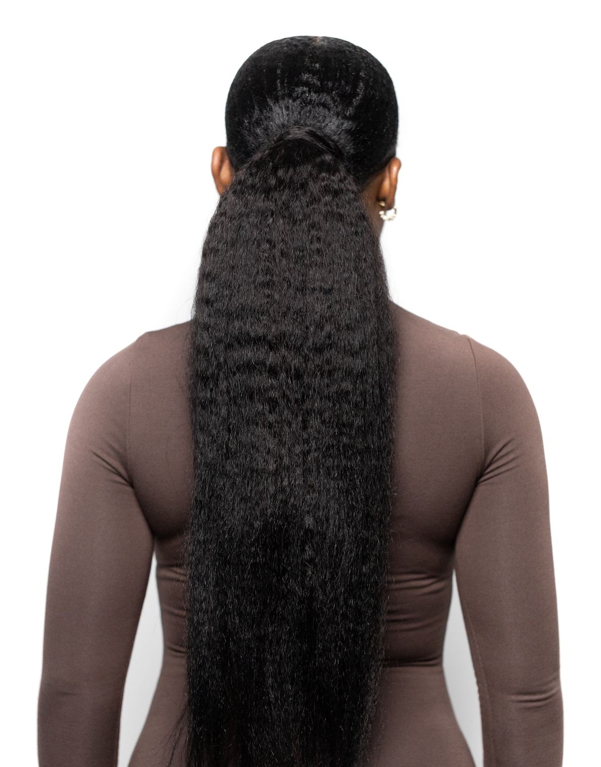 Kinky straight wrapped ponytail full length