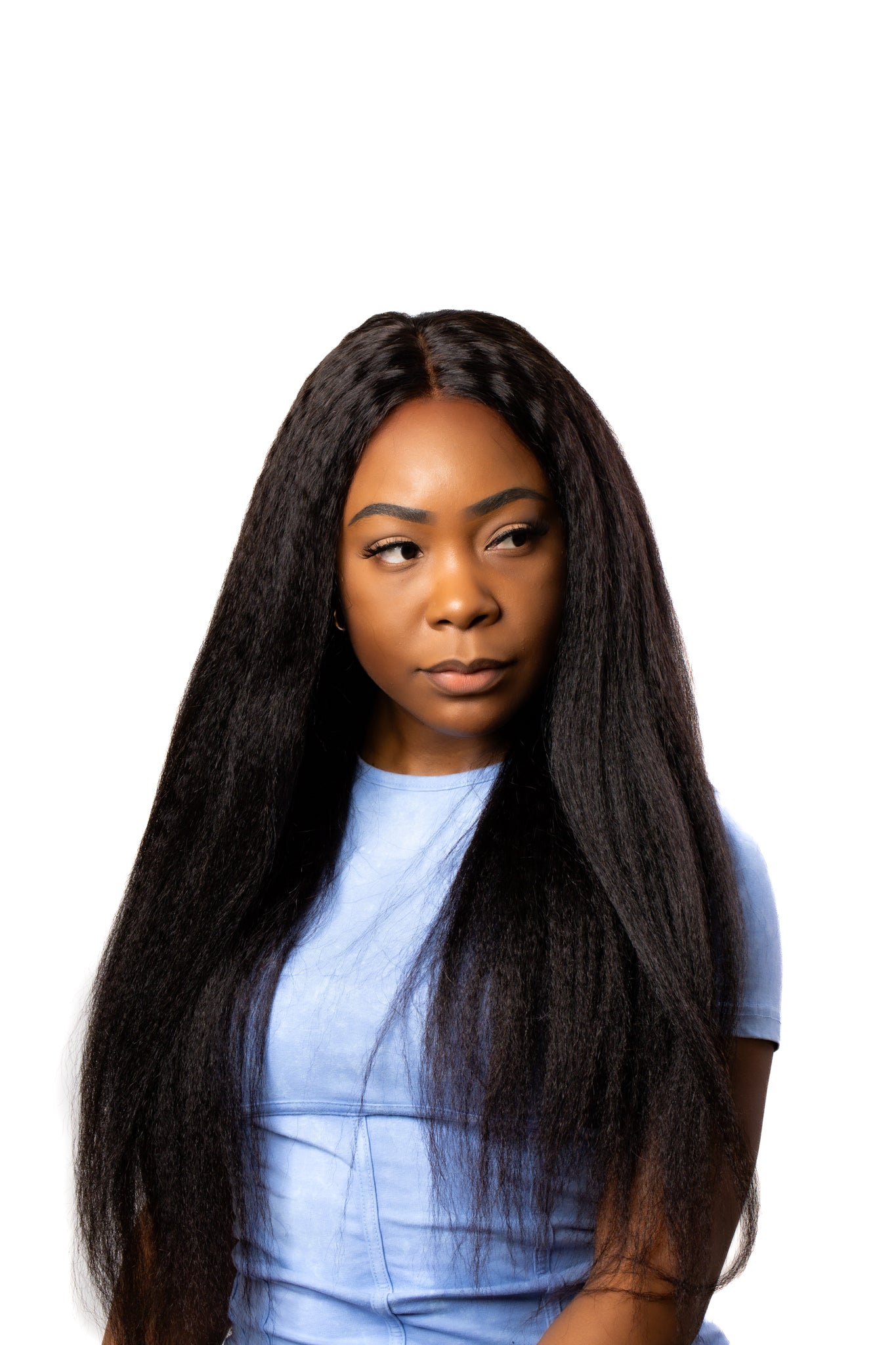 Kinky Straight Lace Wig Front View